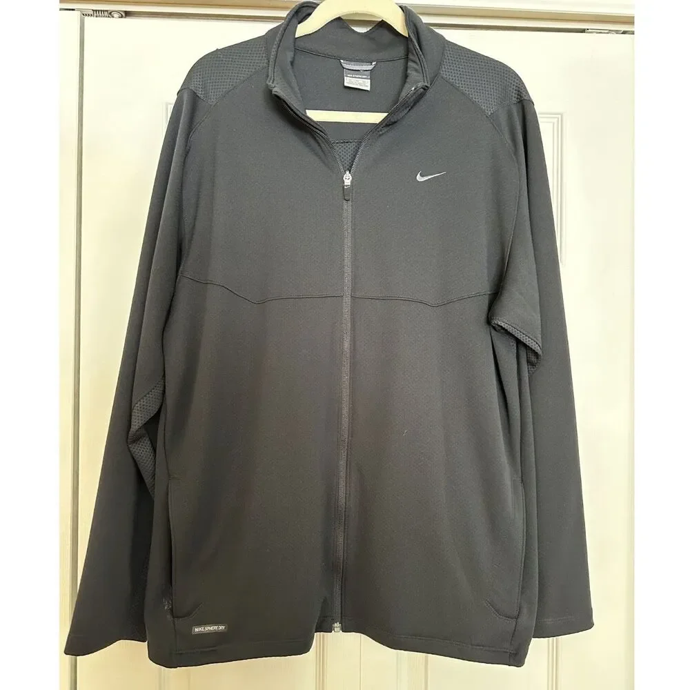 Vintage Black Nike Jacket, SphereDry, Size XL